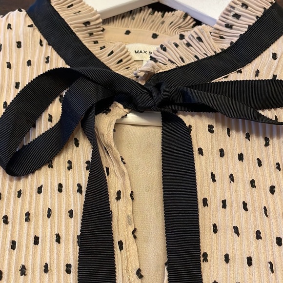 Max Studio Chiffon Polka Dot Short Sleeve Blouse size XL - Picture 8 of 12